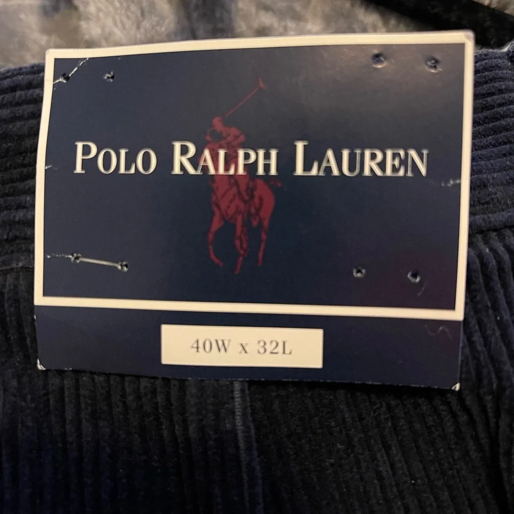 Polo Ralph Lauren Andrew Corduroy Pants 40x32 Navy Pleated NWT